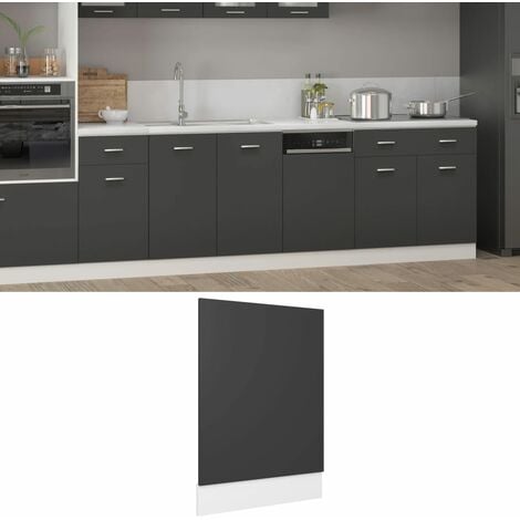 INLIFE Panneau de lave-vaisselle 45x3x67 cm Aggloméré Gris béton