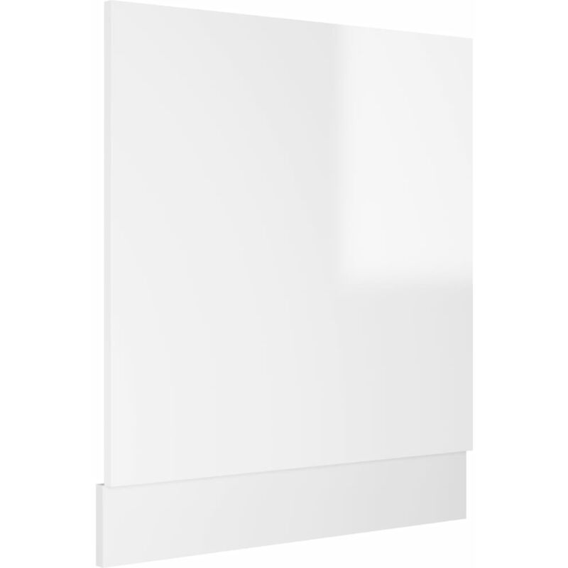 Panneau de lave-vaisselle Blanc brillant 59,5x3x67 cm Aggloméré - Inlife