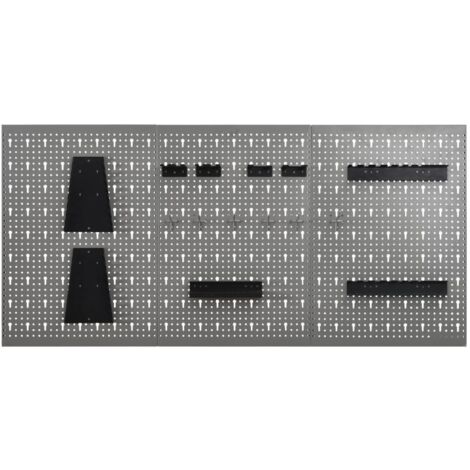 INLIFE Panneaux perforés muraux 3 pcs 40x58 cm Acier