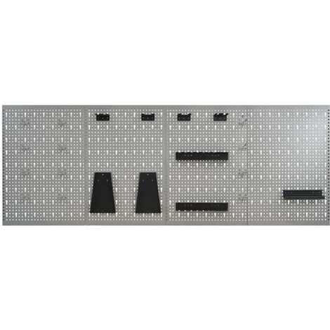INLIFE Panneaux perforés muraux 4 pcs 40x58 cm Acier