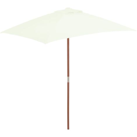 INLIFE Parasol avec mât en bois 150 x 200 cm Sable