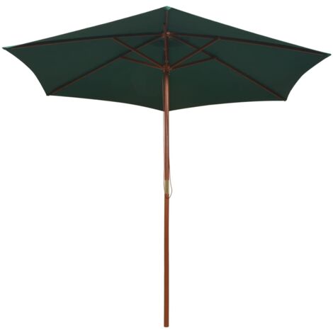 INLIFE Parasol avec poteau en bois 270 x 270 cm Vert
