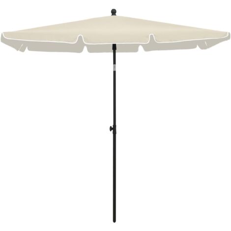 INLIFE Parasol de jardin avec mât 210x140 cm Sable