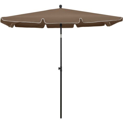 INLIFE Parasol de jardin avec mât 210x140 cm Taupe