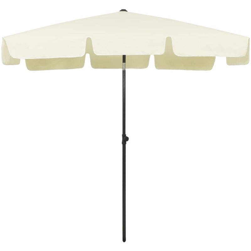 INLIFE Parasol de plage Jaune sable 200x125 cm