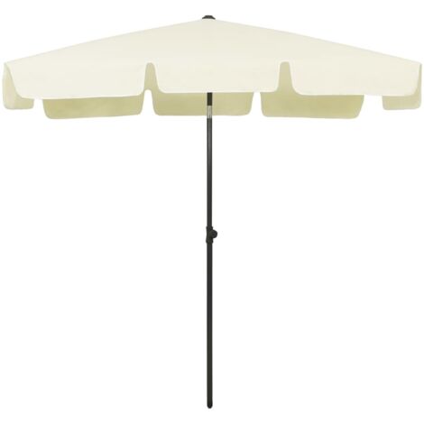 INLIFE Parasol de plage Jaune sable 200x125 cm
