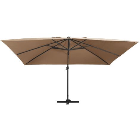 INLIFE Parasol déporté avec lumières LED Aluminium 400x300 cm Taupe