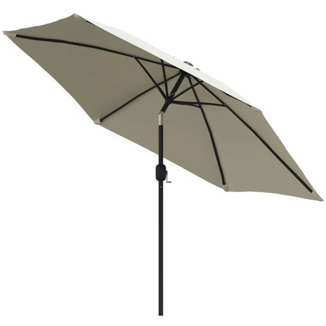 INLIFE Parasol sable blanc avec poteau en acier 3m