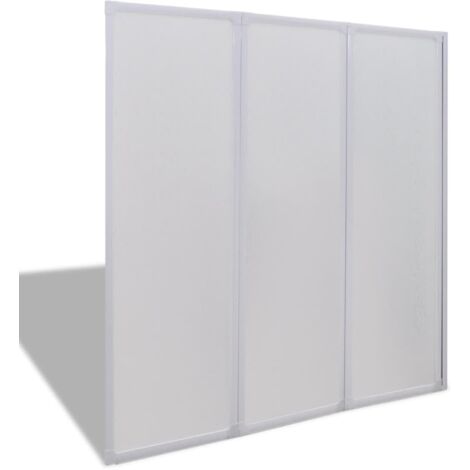 INLIFE Pare baignoire à 3 volets rétractables 141 x 132 cm