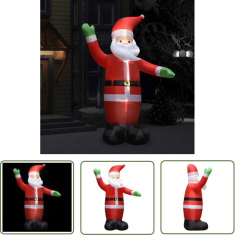 INLIFE Père Noël gonflable avec LED Décoration de Noël IP44 3 m