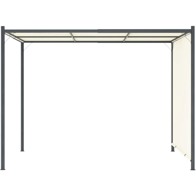 Inlife Pergola avec toit réglable Crème Blanc 3x3 m Acier