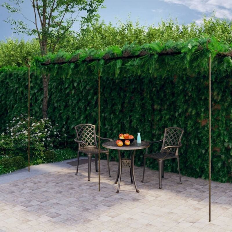 INLIFE Pergola de jardin Marron antique 6x3x2,5 m Fer