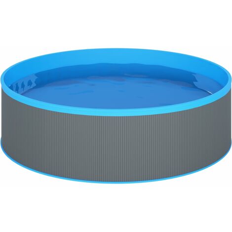 INLIFE Piscine avec écumoire suspendue et pompe 350x90 cm Gris
