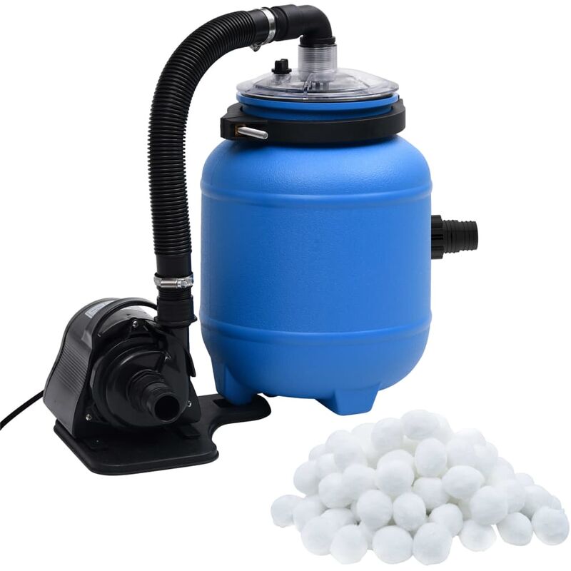 INLIFE Pompe de filtration de piscine Noir et bleu 4 m³/h