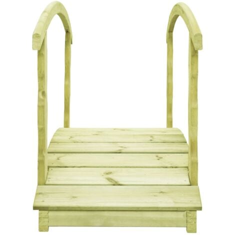 INLIFE Pont de jardin avec balustrade 170x74x105 cm Pin imprégné