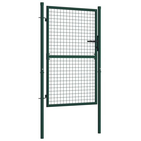 INLIFE Portail de clôture Acier 100x125 cm Vert