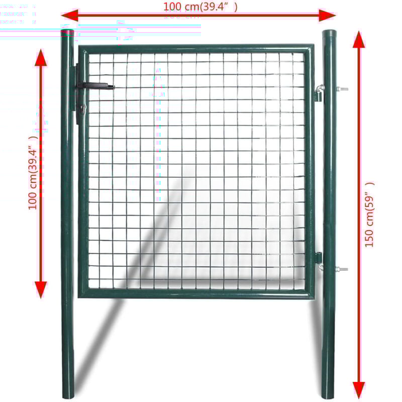 Portail de clôture à porte simple Acier enduit de poudre - Inlife