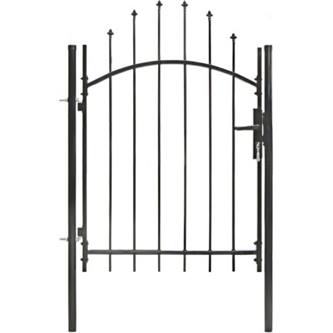 INLIFE Portail de jardin Acier 1 x 1,5 m Noir