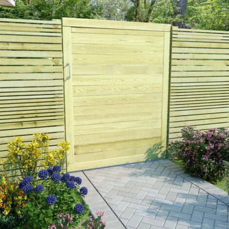 INLIFE Portail de jardin Bois de pin imprégné 125 x 100 cm