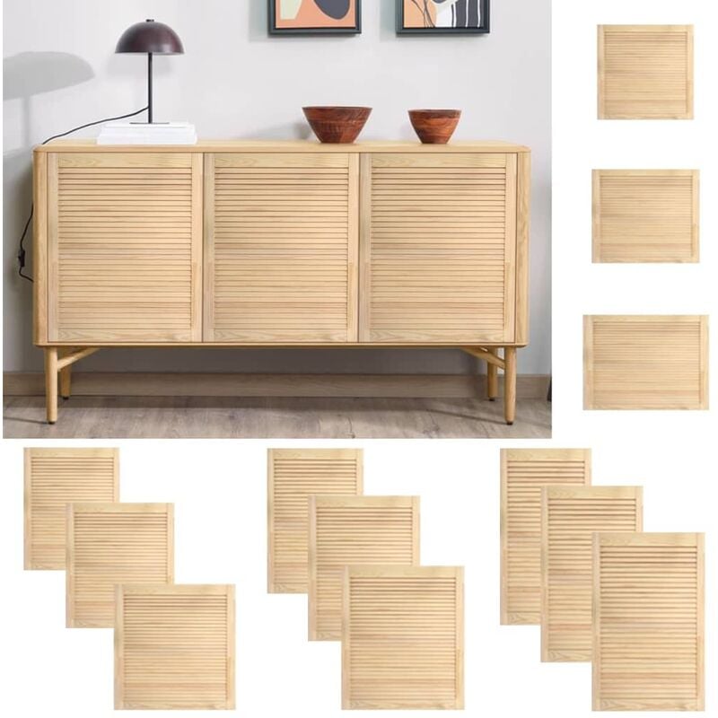 Portes à persiennes 2 pcs Bois de pin massif 99,3x59,4 cm - Inlife