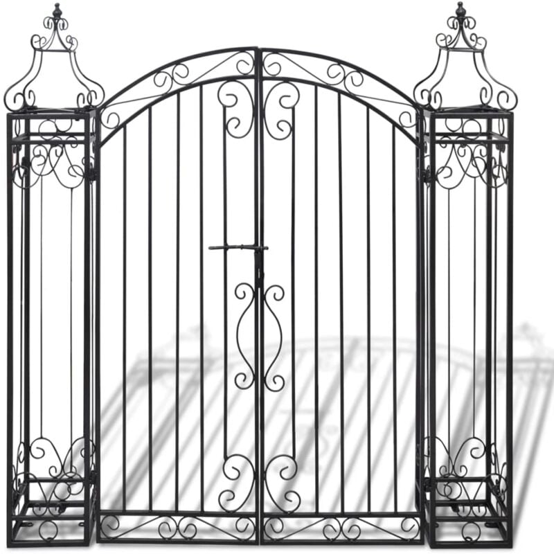 Portillon ornemental de jardin Fer forgé 122 x 20,5 x 134 cm - Inlife