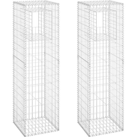 INLIFE Poteaux à panier de gabion 2 pcs 50x50x180 cm Fer