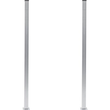 INLIFE Poteaux de clôture 2 pcs Aluminium 185 cm