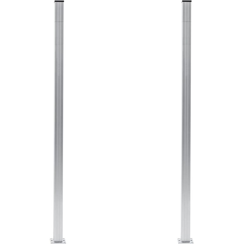 Poteaux de clôture 2 pcs Aluminium 185 cm - Inlife