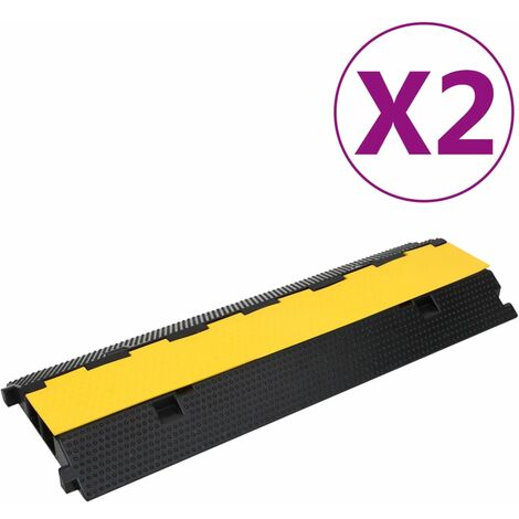 INLIFE Rampes de protection de câble 2 canaux 2 pcs 100 cm Caoutchouc