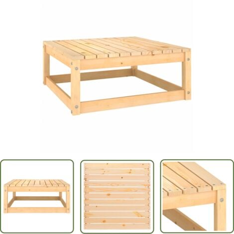 INLIFE Repose-pied de jardin 70x70x30 cm Bois de pin solide