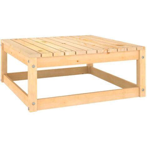 INLIFE Repose-pied de jardin avec coussin Bois de pin massif