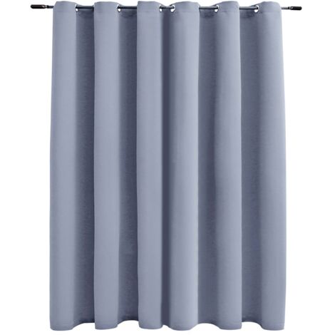 INLIFE Rideau occultant avec anneaux en métal Gris 290x245 cm