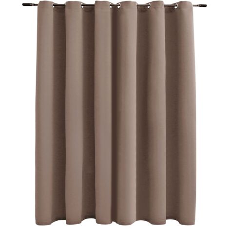 INLIFE Rideau occultant avec anneaux en métal Taupe 290x245 cm