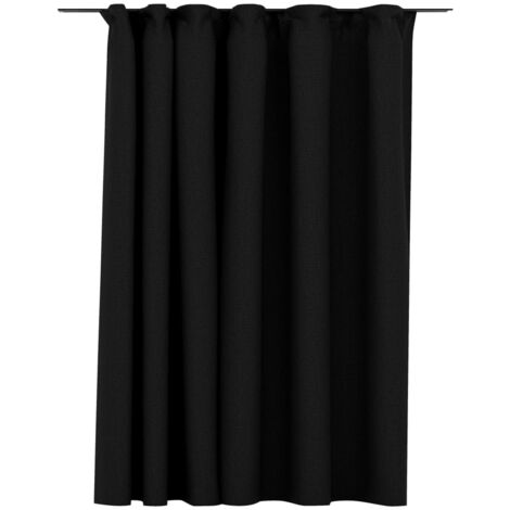 INLIFE Rideau occultant d'aspect de lin crochets Anthracite 290x245 cm