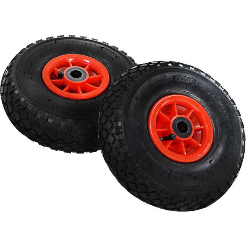 Inlife - Roues de diable 2 pcs Caoutchouc 3.00-4 (245x82)