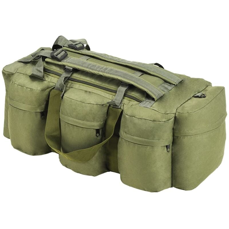 Homemiyn - inlife Sac de sport style militaire 3-en-1 120 l Vert olive - Vert