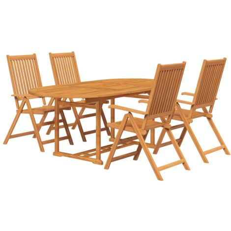 INLIFE Salon de jardin 5 pcs Bois d'acacia massif