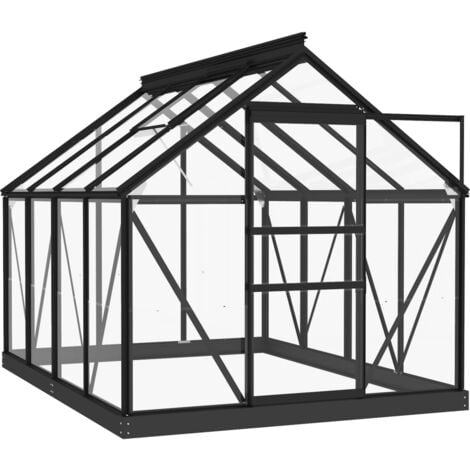 INLIFE Serre en verre Anthracite 155x200,5x191 cm Aluminium