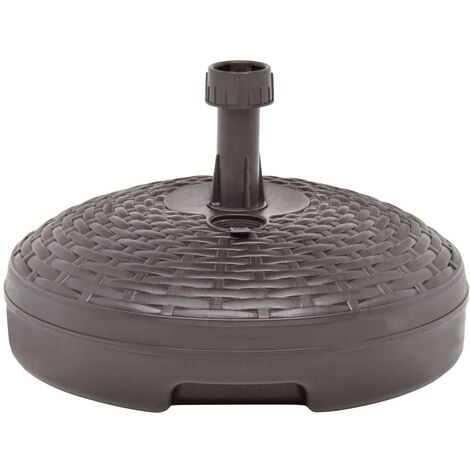 INLIFE Socle de parasol rempli de sable/d'eau 20 L Marron Plastique
