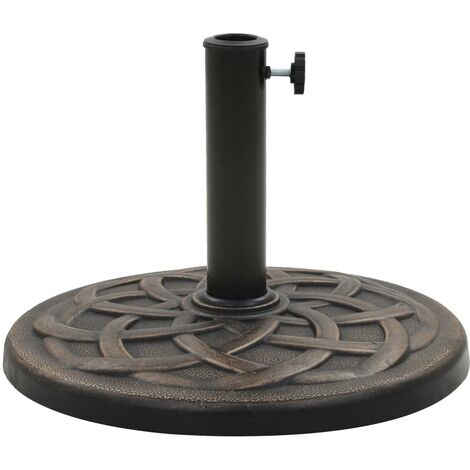 INLIFE Socle rond de parasol Polyrésine 19 kg Bronze