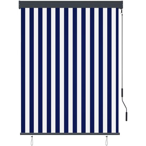 INLIFE Store roulant d'extérieur 120x250 cm Bleu et blanc