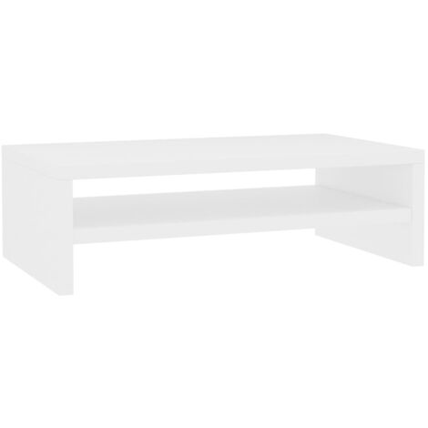 INLIFE Support de moniteur 42 x 24 x 13 cm Aggloméré Blanc