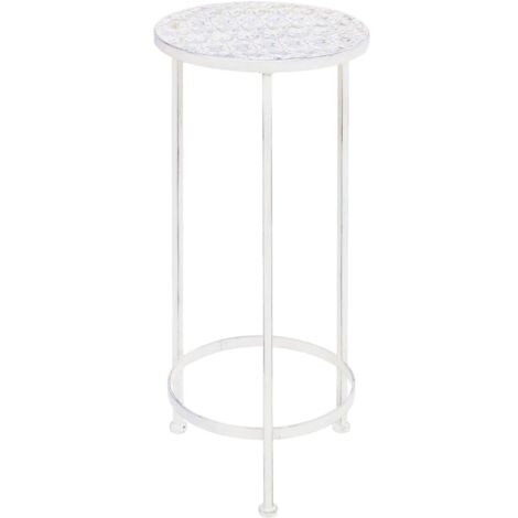 INLIFE Support de plantes 3 pcs Style vintage Métal Blanc antique