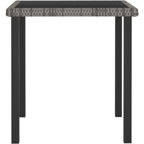 INLIFE Table à dîner de jardin Gris 70x70x73 cm Résine tressée
