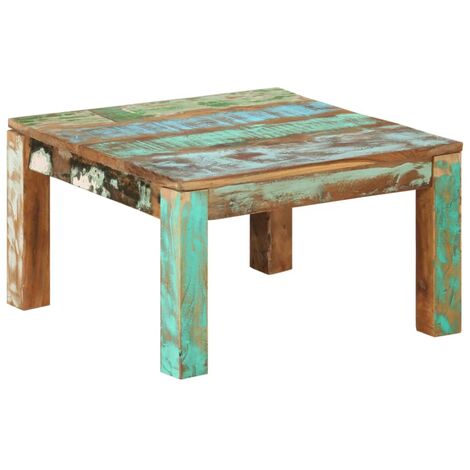 INLIFE Table basse 60x60x35 cm Bois de récupération massif