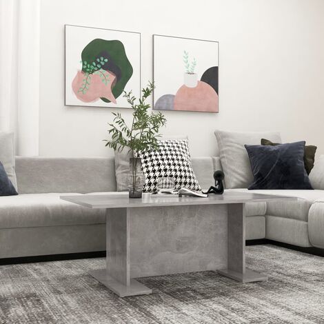 INLIFE Table basse Gris béton 103,5x60x40 cm Aggloméré