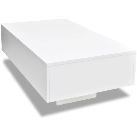 INLIFE Table basse Haute brillance Blanche