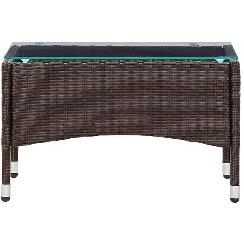 Table basse Marron 60x40x36 cm Résine tressée - Inlife