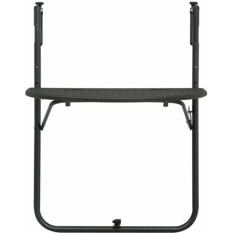 INLIFE Table de balcon Marron 60x64x83,5 cm Plastique Aspect de rotin