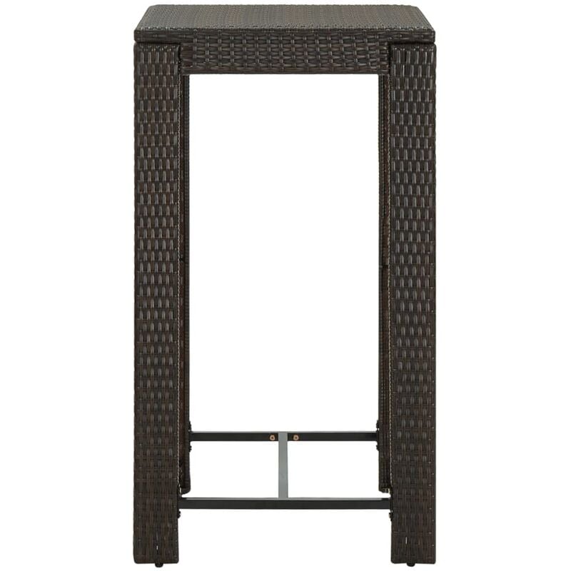 Table de bar de jardin Marron 60,5x60,5x110,5 cm Résine tressée - Inlife